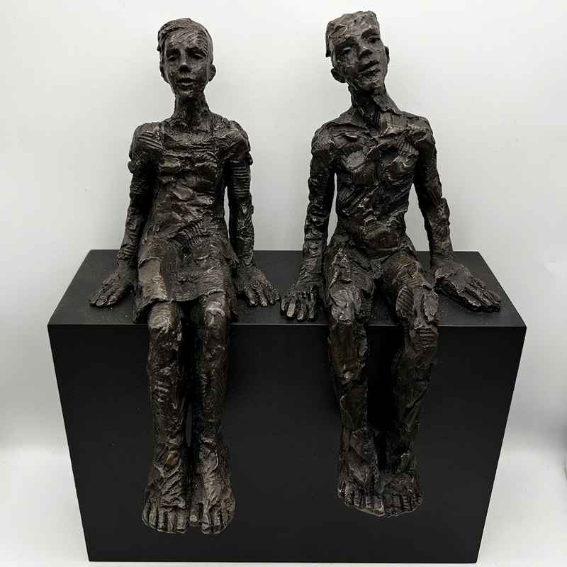 Carol Peace Resin Sculpture - 'Hefted Iron' on Wooden Block