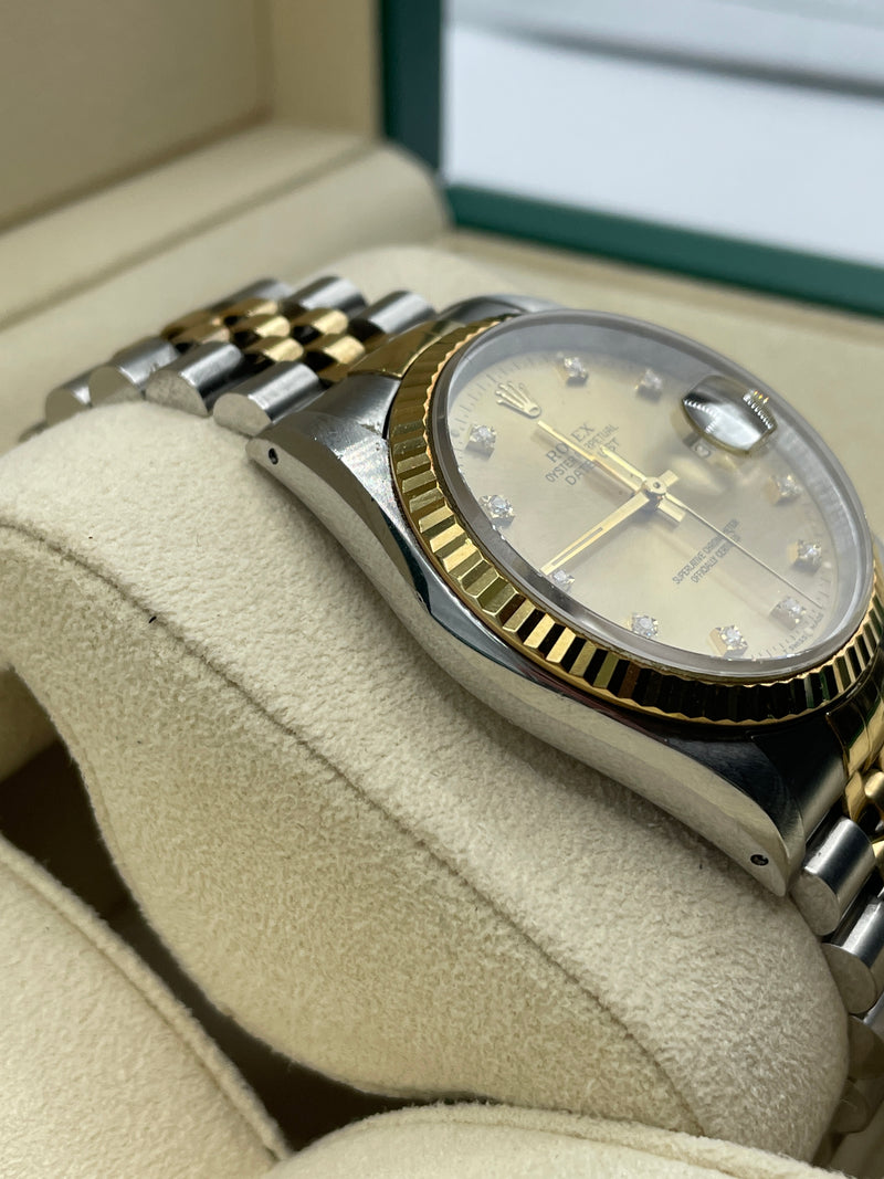 Rolex Datejust Diamond Champagne Dial Stainless Steel