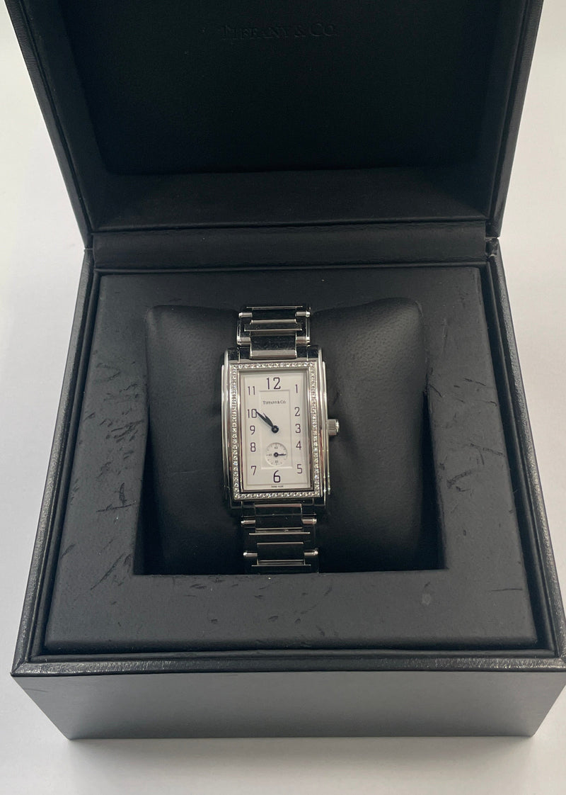 Tiffany & Co Grand Resonator Diamonds, White Dial, Steel Bracelet