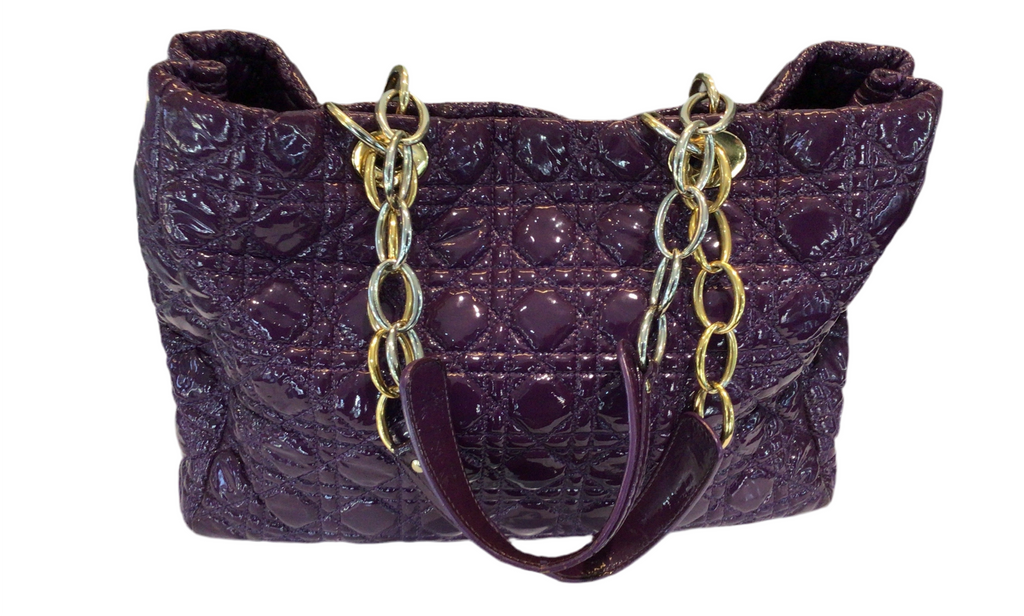 Christian Dior Large Lady Dior Bag in Purple Cannage Quilted