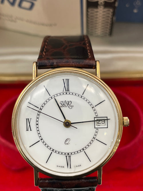 Men's UNO Quartz Watch 9ct Gold Case