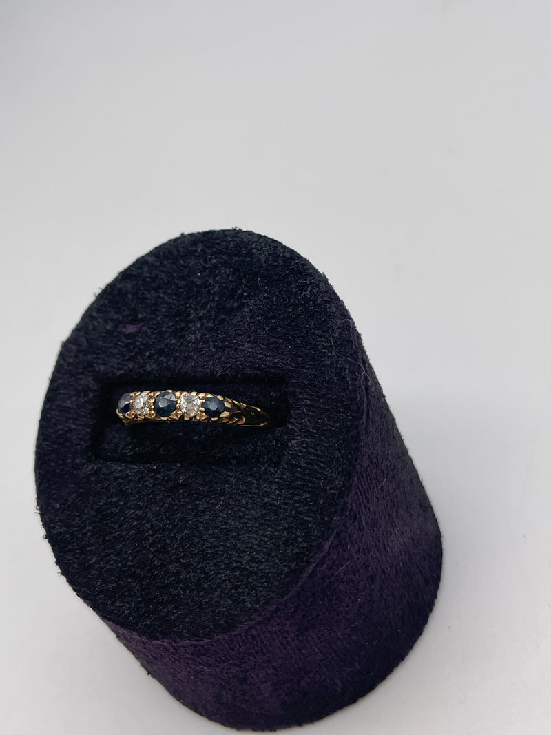 Diamond and Sapphire Five Stone Ring