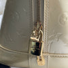 Louis Vuitton Alma Patent Leather Cream Bag With Charm