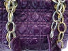 Christian Dior Large Lady Dior Bag in Purple Cannage Quilted Patent Leather