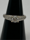 18ct White Gold Diamond Soliatre Ring Set With Diamond Shoulders