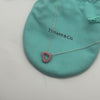 Tiffany & Co. Elsa Peretti Rhodonite Open Heart Pendant Necklace