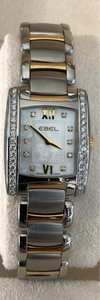Ebel Ladies Two Tone  Quartz Brazilia with Diamonds and Mother of Pearl