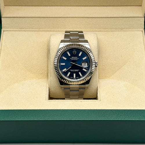 Rolex Datejust 41mm Blue dial Full Set Authenticity Guarantee