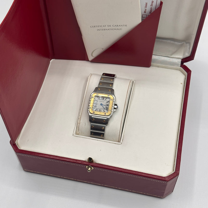 Stainless Steel and 18k Yellow Gold Cartier Santos