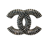 Chanel Resin and Crystal Double C Brooch