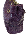 Christian Dior Large Lady Dior Bag in Purple Cannage Quilted Patent Leather