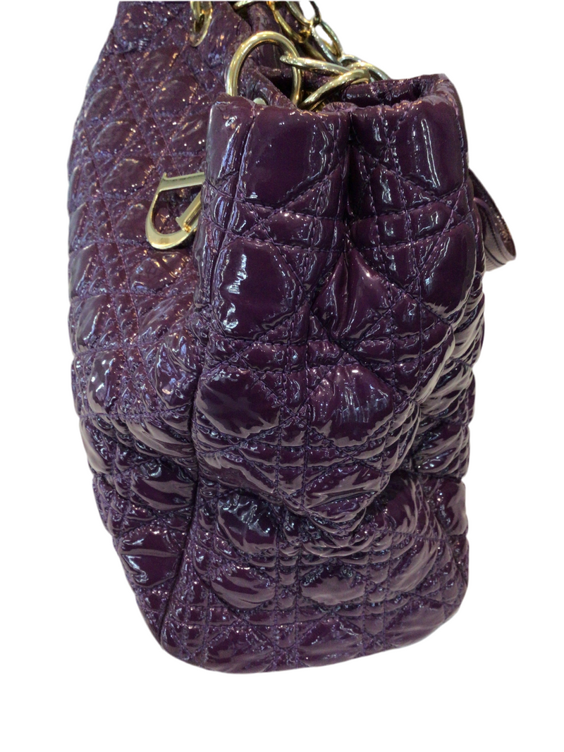 Christian Dior Large Lady Dior Bag in Purple Cannage Quilted