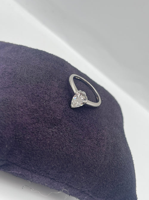 Pear Shape Diamond and Platinum Engagement Ring