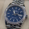 Rolex Datejust 36 Blue Motif Dial With Factory Set Diamond Bezel - Brand New - Unworn