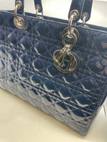 Lady Dior Large Navy Blue Handbag
