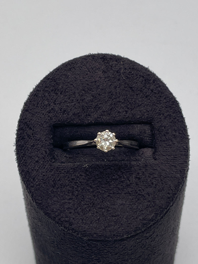 Solitaire Diamond and White Gold Ring