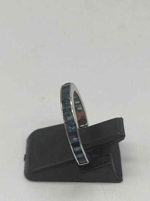 Platinum and Sapphire Half Eternity Ring