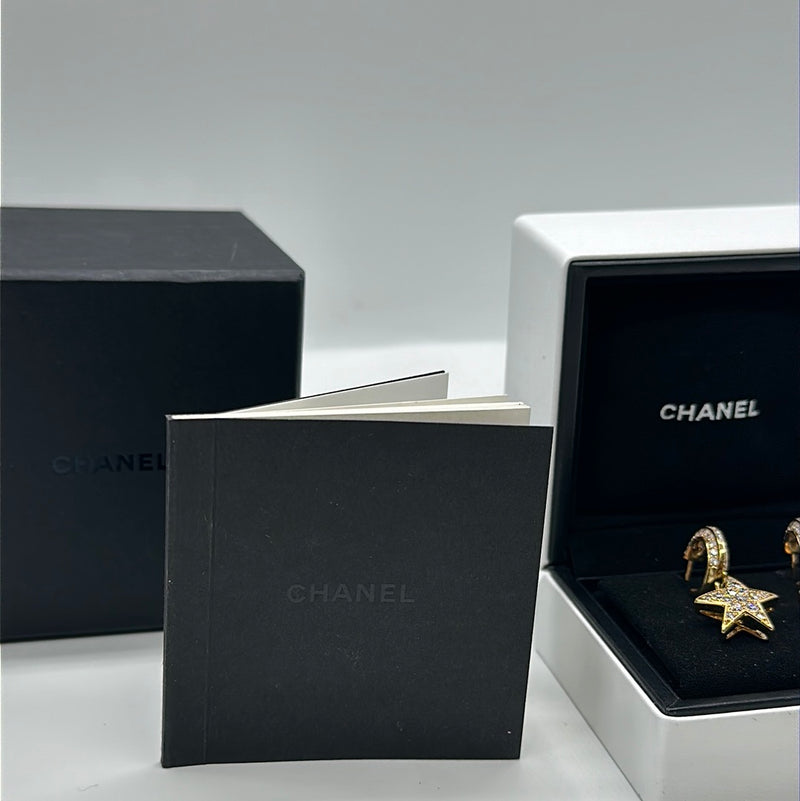 Chanel White Gold and Diamond Earrings