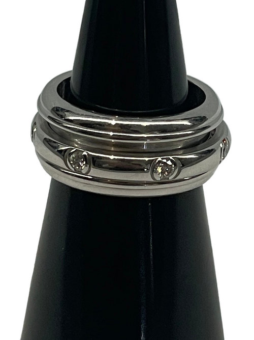 Piaget Spinner Ring 18ct White Gold, Diamond Dot