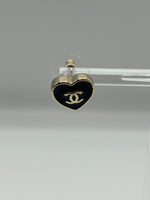 Chanel Black Enamel Stud Earrings
