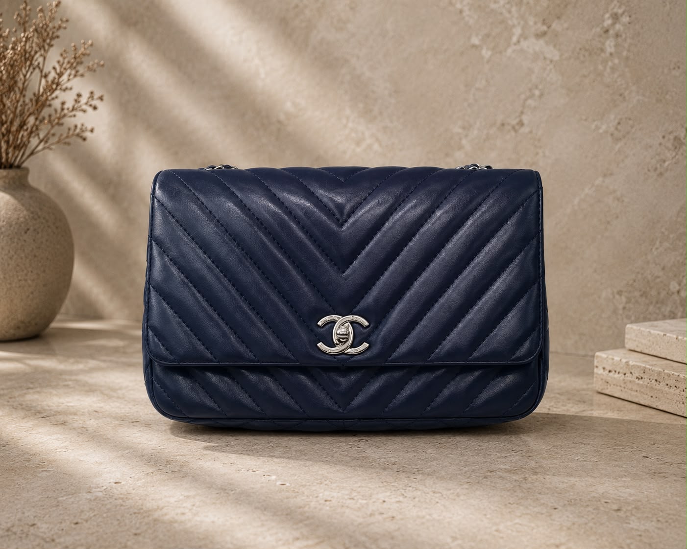 Chanel Medium Navy Blue V Flap Handbag – Elite HNW - High End