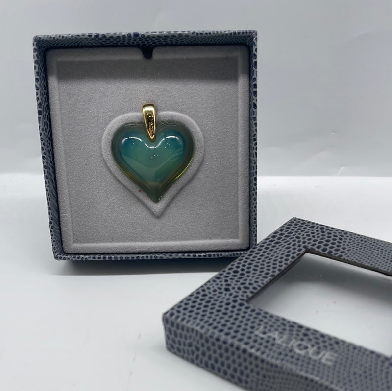 Lalique Green Heart Pendant