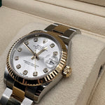 Rolex Ladies 31mm Datejust, Steel & Gold, Diamond Hour Markers, Oyster Bracelet, Unworn Full Set