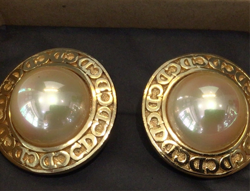 Christian Dior Pearl Clip On Earrings