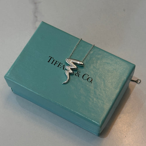 Tiffany & Co Paloma Picasso Zig Zag Sterling Silver Pendant Necklace