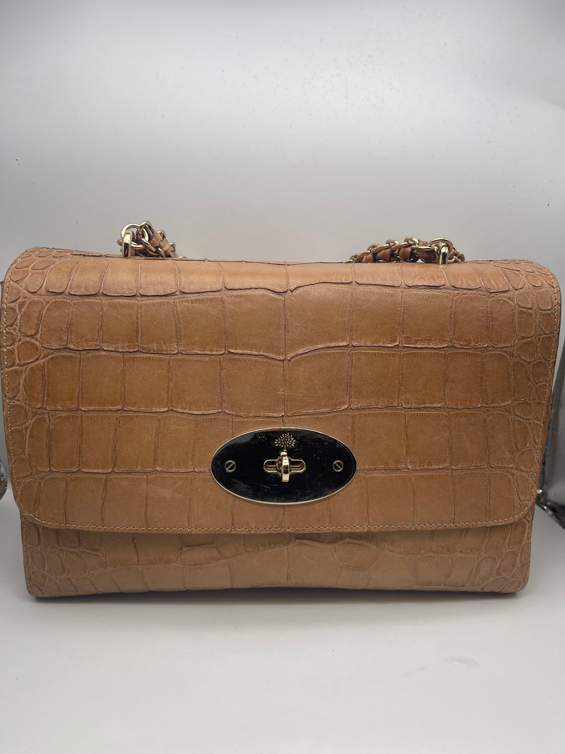 Mulberry Lily Camel Crocodile Bag