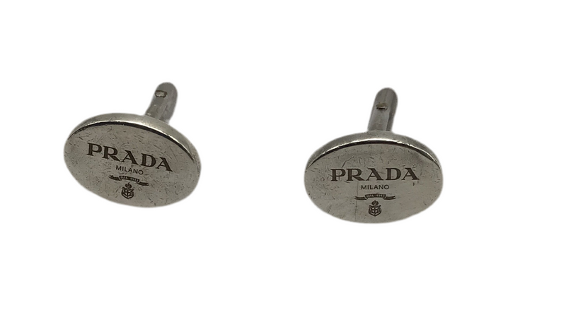 PRADA　プラダ　カフス Prada silver oval cufflinks – Elite HNW - High End Watches
