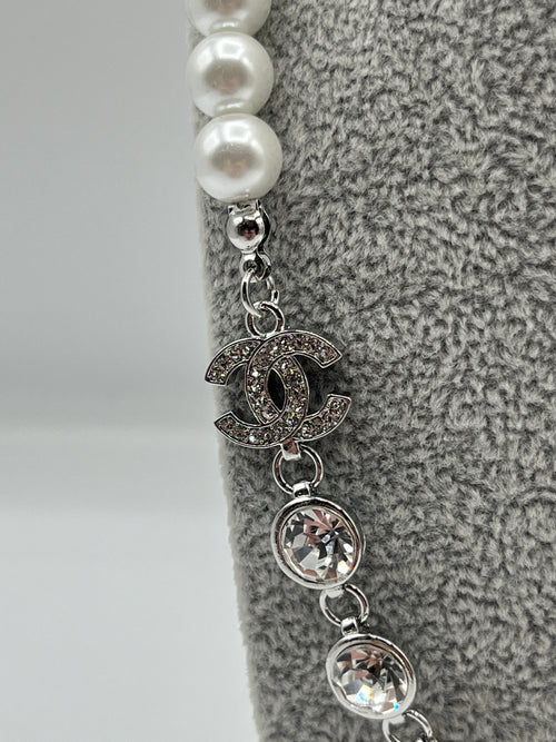 Chanel Silver and Pearl Necklace