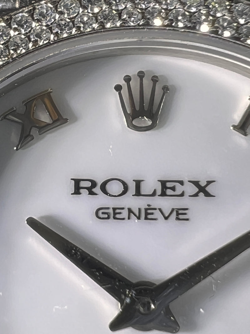 Rolex Cellini 18ct White Gold With Factory Diamond Bezel - Beautiful