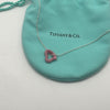 Tiffany & Co. Elsa Peretti Rhodonite Open Heart Pendant Necklace