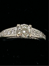 18ct White Gold Diamond Soliatre Ring Set With Diamond Shoulders