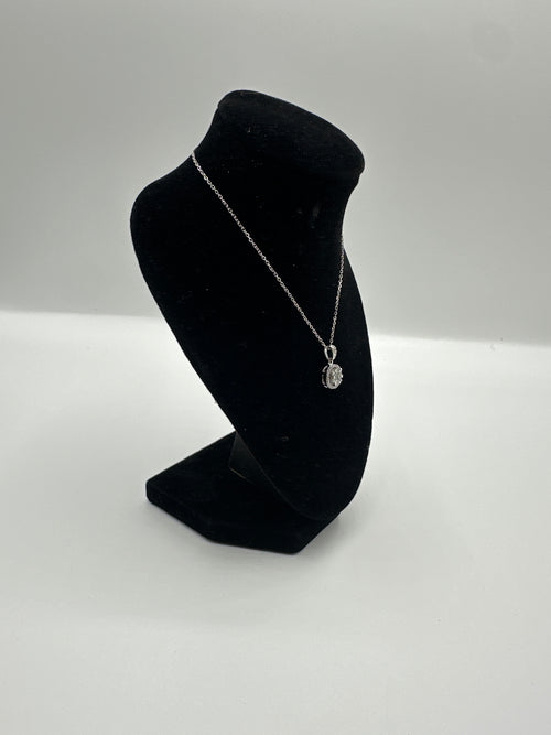 White Gold and Diamond Cluster Pendant