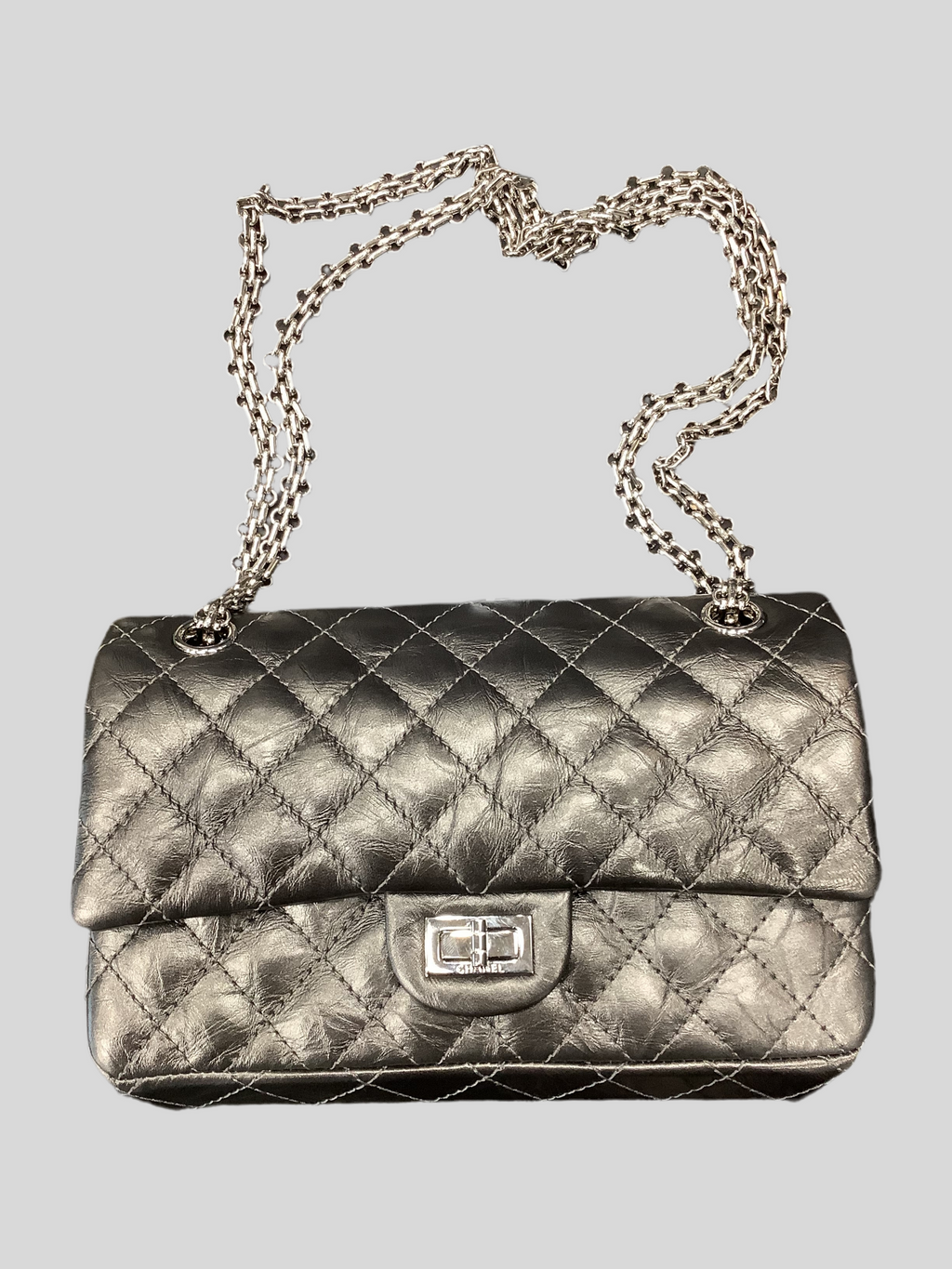 Chanel Metallic Grey Quilted Leather 226 Reissue Flap Bag – Elite