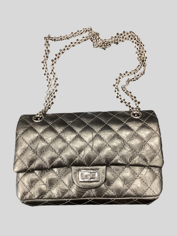 Chanel Metallic Grey Quilted Leather 226 Reissue Flap Bag – Elite