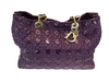 Christian Dior Large Lady Dior Bag in Purple Cannage Quilted Patent Leather