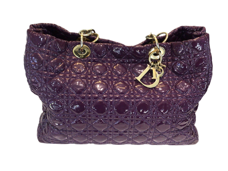 Christian Dior Large Lady Dior Bag in Purple Cannage Quilted