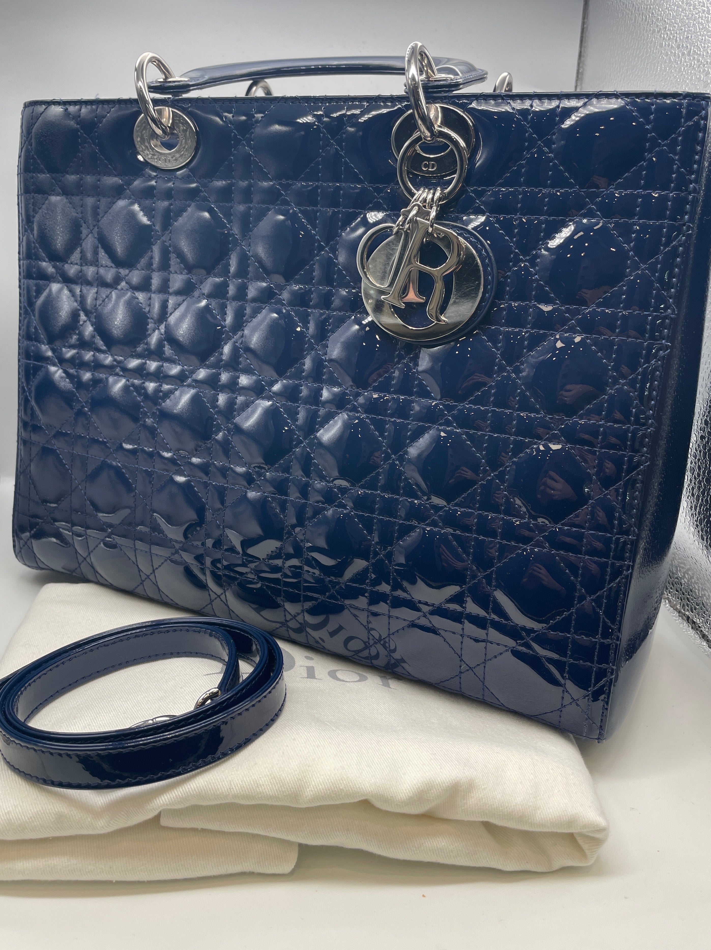 Lady Dior Large Navy Blue Handbag – Elite HNW - High End Watches