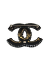 Chanel Resin and Crystal Double C Brooch