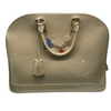 Louis Vuitton Alma Patent Leather Cream Bag With Charm