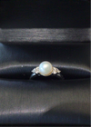 9ct White Gold Pearl and Diamond Ring