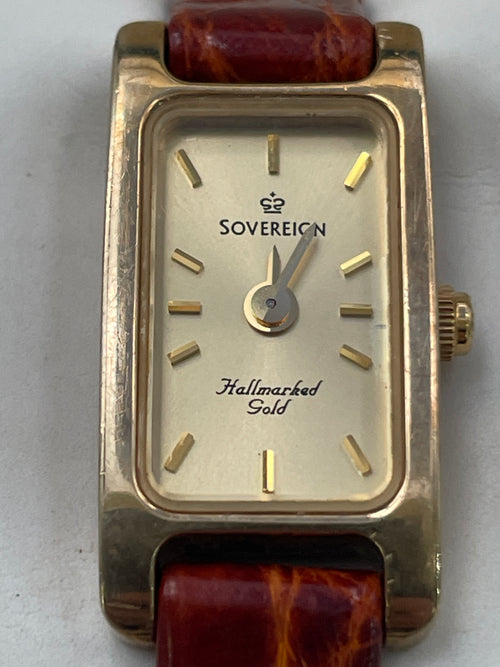 Ladies 9ct Yellow Gold Sovereign Watch