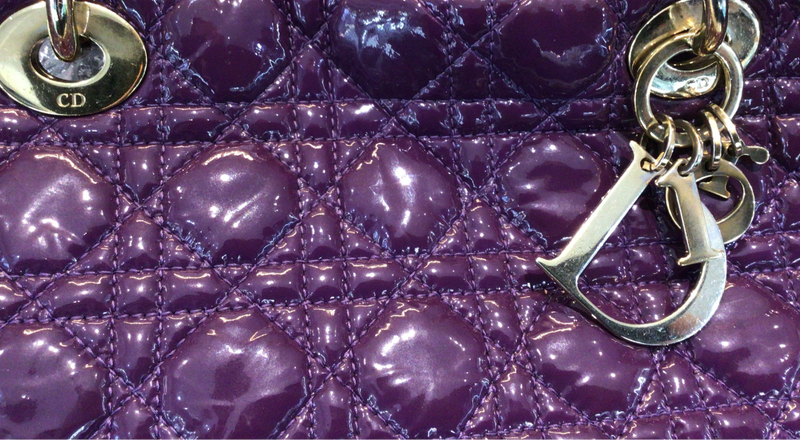 Christian Dior Large Lady Dior Bag in Purple Cannage Quilted