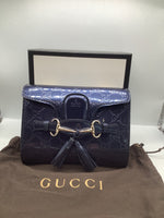 Gucci Blue Patent Leather Mini Emily Bag