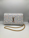 Yves Saint Laurent Zodiac Print White Clutch