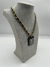Chanel Necklace with Square Enamel Pendant