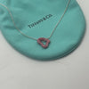 Tiffany & Co. Elsa Peretti Rhodonite Open Heart Pendant Necklace